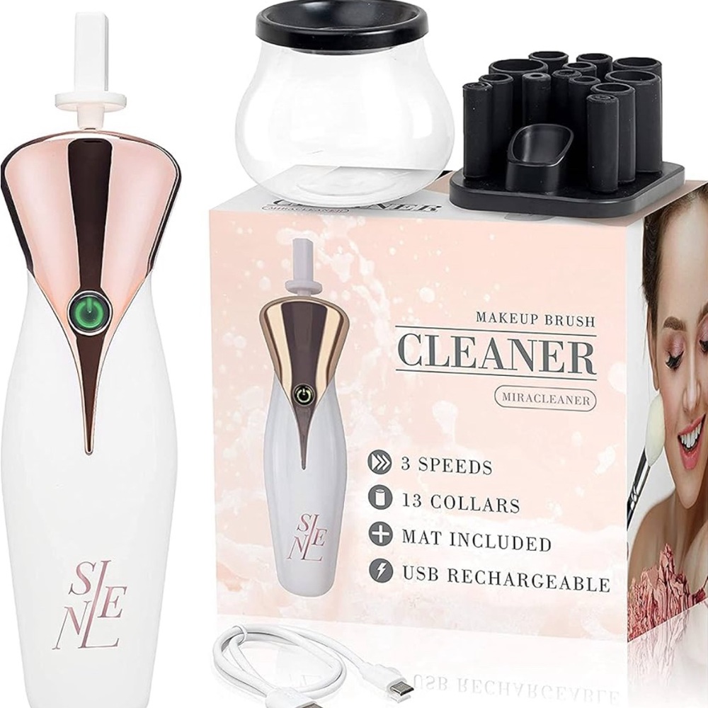 NWB Selene Professional Electric Makeup Brush Cleaner w/ Automatic Brush Spinner